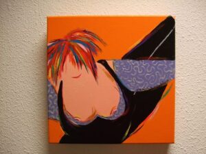 Schilderij van Trijnie Wubbolt " De Gympakmeisjes "